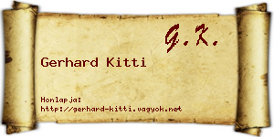 Gerhard Kitti névjegykártya